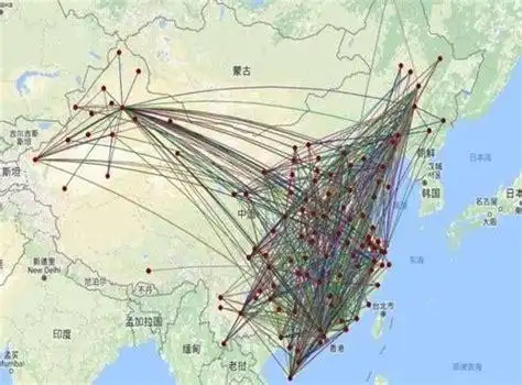 东航的主要国内航线图 (第1页) - 图观天下 百奇网