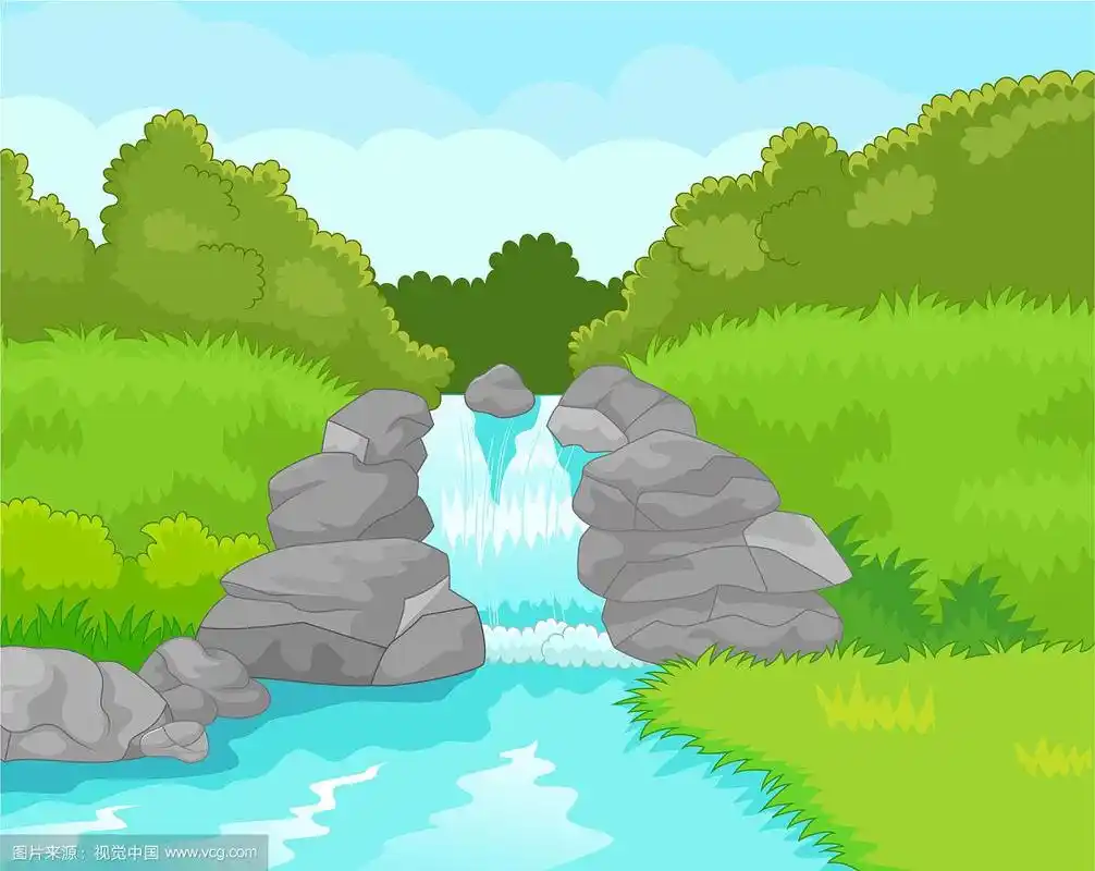 美丽的瀑布卡通