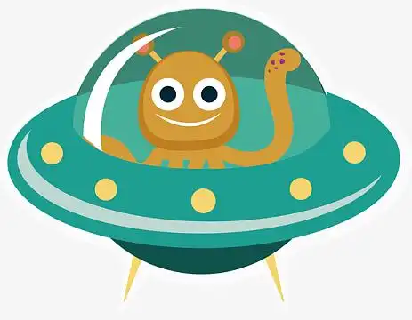 卡通手绘绿色怪物设计aipng卫星国际空间站卡通矢量aipng矢量宇宙星人