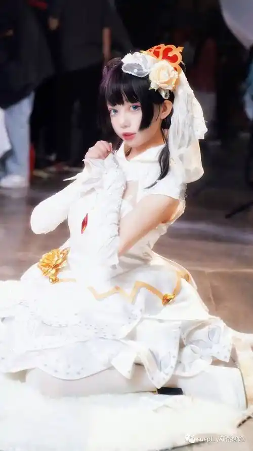 cos王者荣耀小乔纯白花嫁cos正片糖糖
