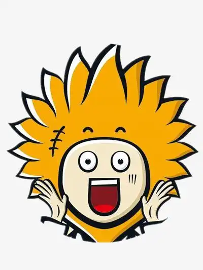 爆炸头,黄色,简单,ppt素材