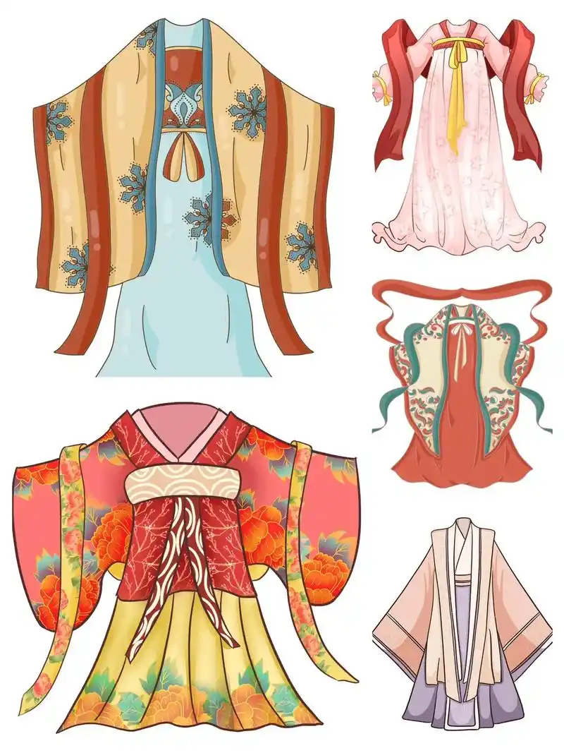 绘画素材 | 少儿美术·汉服主题卡通画.#少儿美术教育 #汉 - 抖音