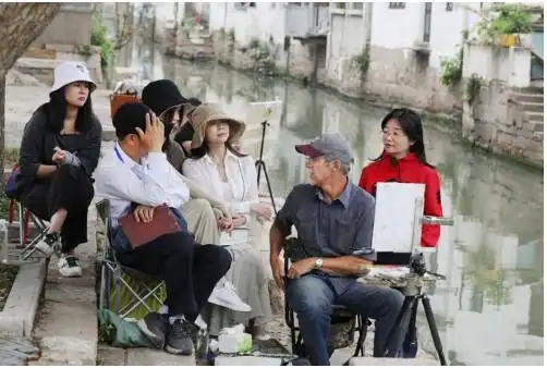 彩韵中国·国际户外写生周在苏州甪直古镇美术写生基地拉开帷幕