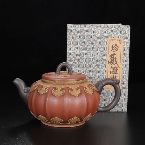 宜兴珍藏紫砂壶宫灯壶名家徐汉棠纯手工制作原矿朱泥家用收藏茶具