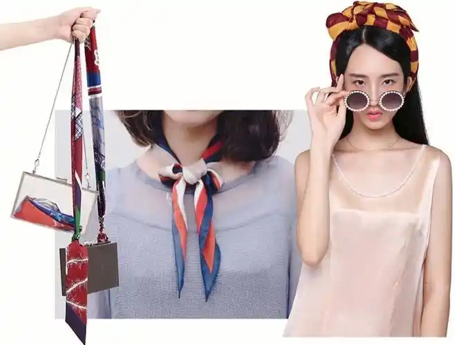 还可以当做发带,包包配饰,真所谓一物多用,用好丝巾,提升品位和搭配