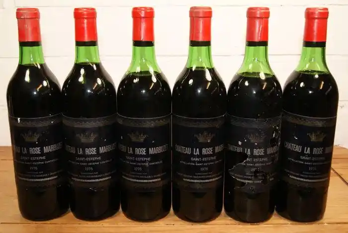 1976 chateau la rose marbuzet, saint-estèphe, 6 bottles