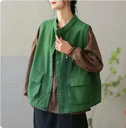 文艺复古背心马甲女短款休闲坎肩背心外套.30 或将近30的女 - 抖音