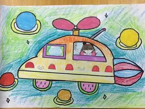 未来飞行汽车怎么画简笔画