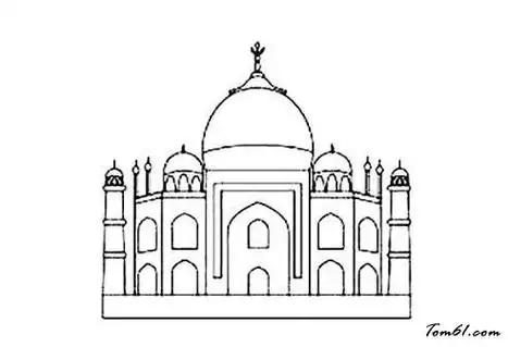 印度简笔画建筑物新德里莲花庙简笔画描述泰国寺院简笔画看过该简笔画