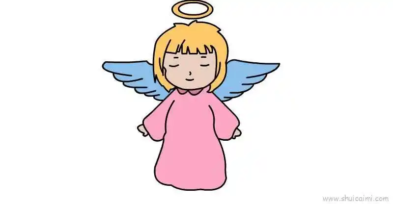 天使儿童画怎么画 天使简笔画简单 - 水彩迷