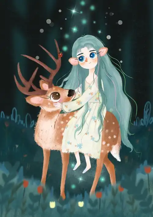 鹿精灵与鹿相遇