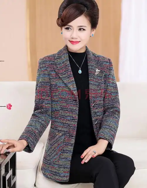 妈妈秋装外套中老年女装新款40岁50大妈衣服中年妇女春秋风衣西服