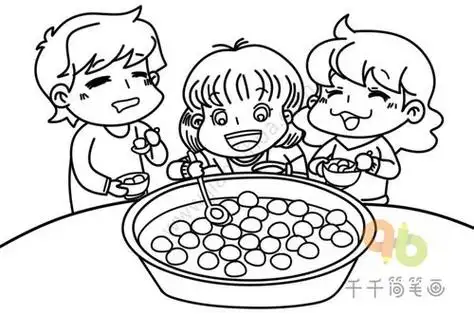 汤圆简笔画图片大全 汤圆简笔画图片大全带颜色
