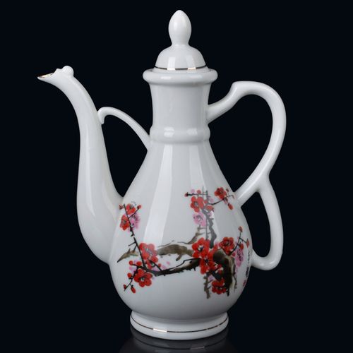 祥燕青花瓷牡丹花酒具酒壶陶瓷家用古风酒壶古代分酒器仿古分酒器田