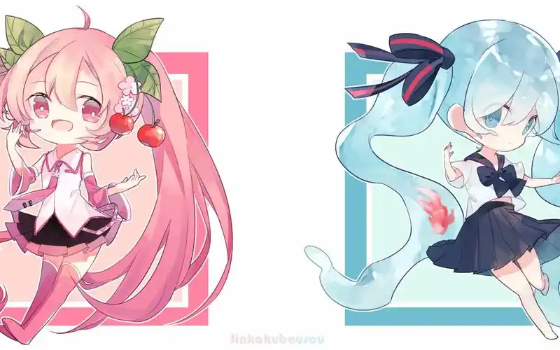 q版初音绘画过程