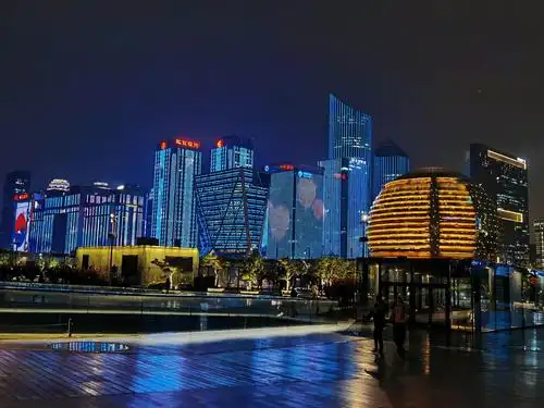 赏杭州钱江新城灯光秀,京杭大运河夜景