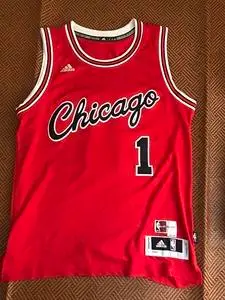 nba derrick rose 罗斯复古草写球衣 罗斯公牛