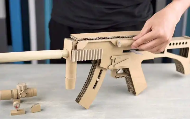 用纸板制作一把反恐精英mp5射击步枪