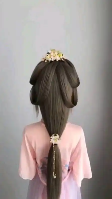 简单日常的,汉服发型古风造型,会扎皮筋就能学会-度小视