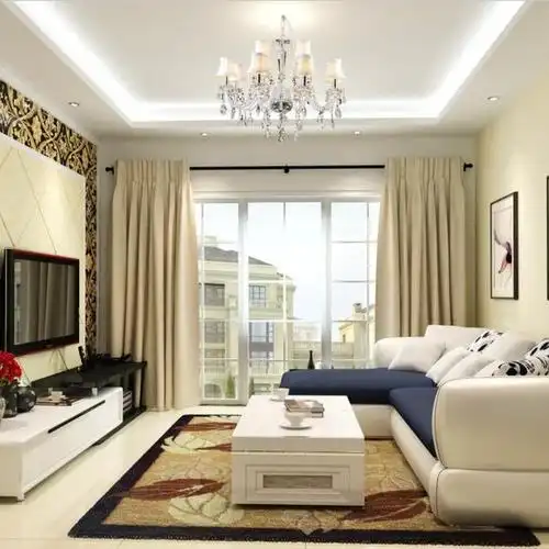 白色80㎡沙发吊顶时尚清新的现代风格客厅装修效果图#656251135