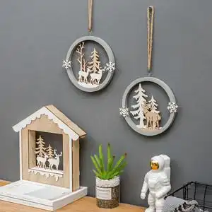 麋鹿墙壁小挂件北欧风房间墙体木质装饰品奶茶店餐厅创意墙上壁挂