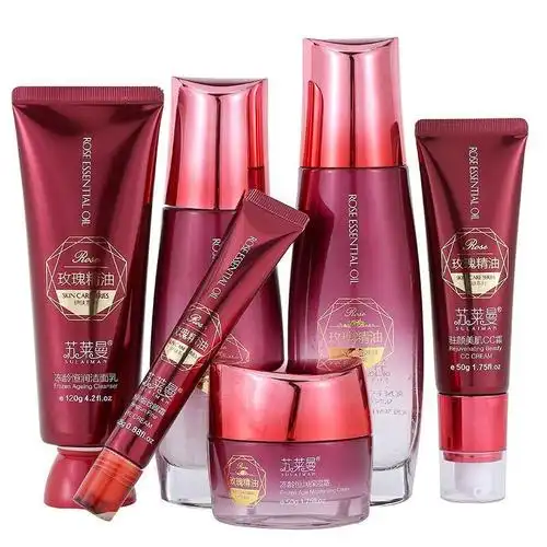 精选优品苏莱曼玫瑰精油肤五件套滋润嫩肤皱亮肤肤品精油水嫩套装补水
