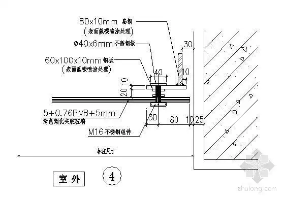 分享玻璃栏杆cad节点图资料下载