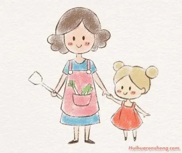 妈妈和我画简笔画