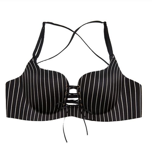 少女文胸聚拢小胸无钢圈绑带细肩带美背内衣女套装交叉带挂脖胸罩