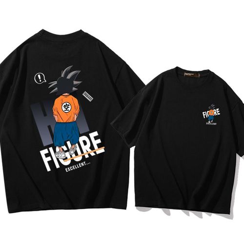 卡通动漫七龙珠悟空背影纯棉短袖t恤男女休闲亲子装儿童装上衣夏