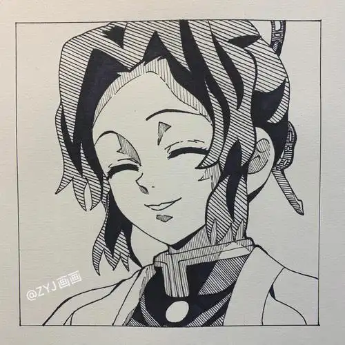鬼灭之刃蝴蝶忍头像手绘过程