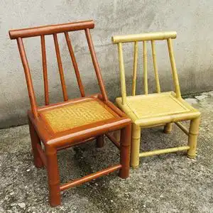 竹椅靠背家用古典编织换鞋凳小竹凳宝宝椅手工复古艺术休闲椅子