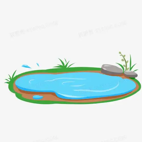 手绘水坑免抠素材