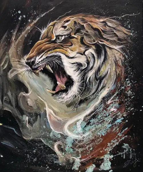 老虎绘画过程分享