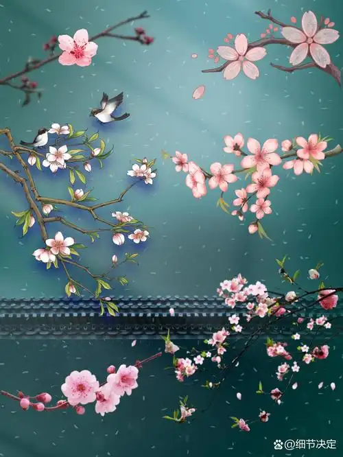 93桃花素材|9429组古风桃花枝元素