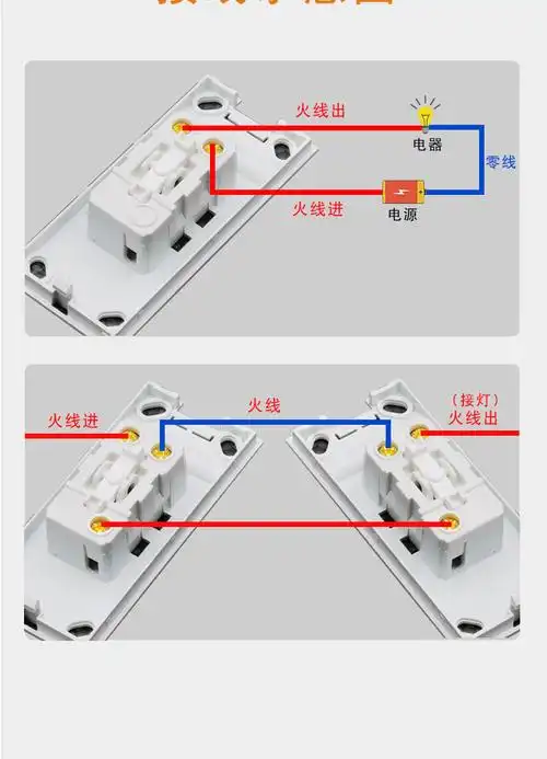 开关明装床头头小一开开单控墙壁灯粘贴按钮双控开关