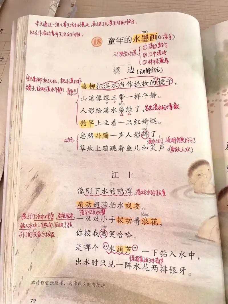 三年级下册语文第18课《童年的水墨画》笔记