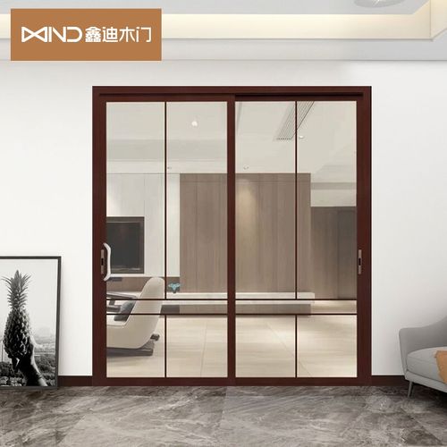鑫迪木门镁钛合金推拉门玻璃隔断门阳台厨房推拉门定制移门t1052 无包
