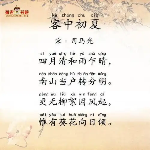 客中初夏古诗手抄报古诗手抄报