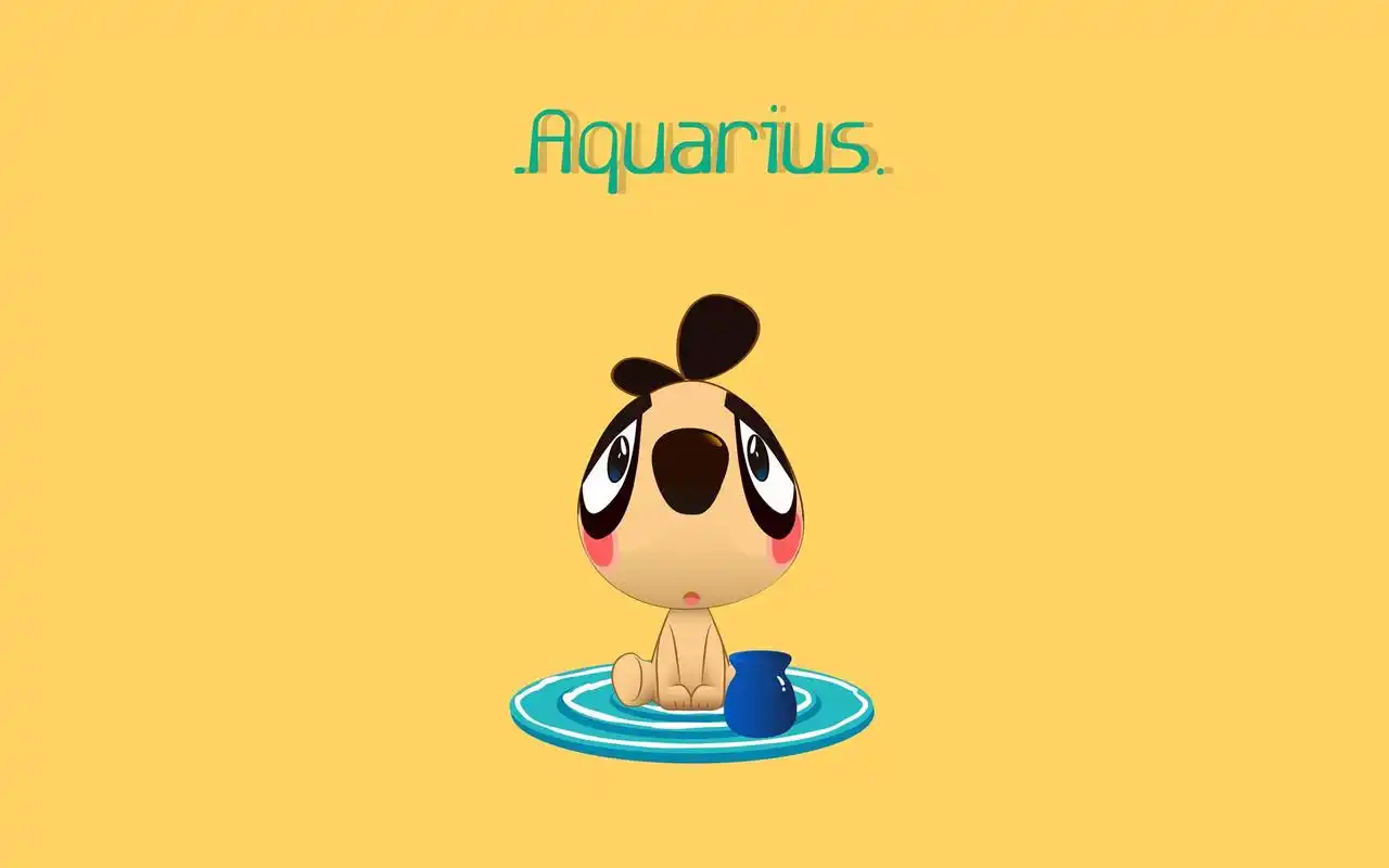 卡通十二星座水瓶座,高清图片,电脑桌面-壁纸族