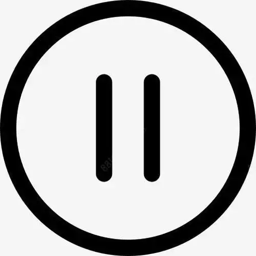暂停的圆形按钮图标