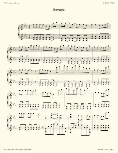 《nevada,钢琴谱》弹奏版,vicetone,cozi zuehlsdorff(五线谱 钢琴曲