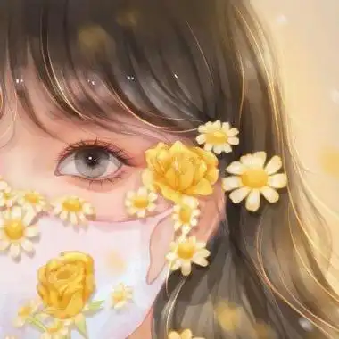 手绘戴口罩女生闺蜜头像图片