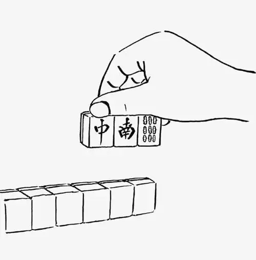 简约线条手绘麻将