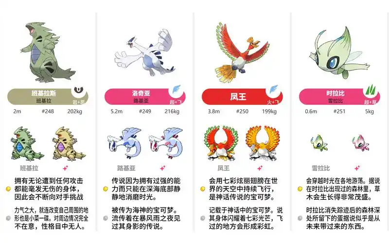 【精灵宝可梦 图鉴】心金/魂银版 复刻 图鉴描述 493只 全国图鉴排序