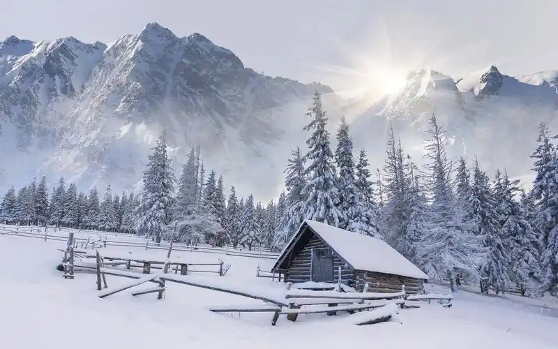 雪中的小木屋图片-风景壁纸-高清风景图片-第7图-娟娟壁纸