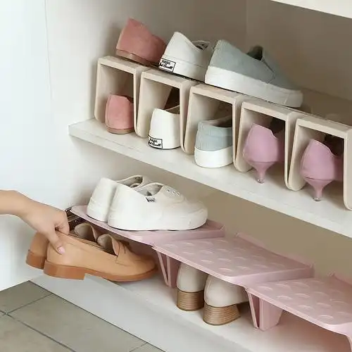 拖鞋双层神器收纳一体式置物架托架鞋柜