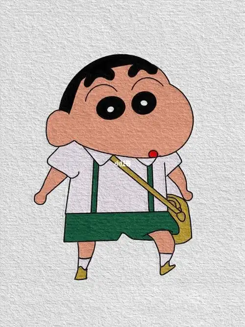 蜡笔小新简笔画带颜色卡通人物