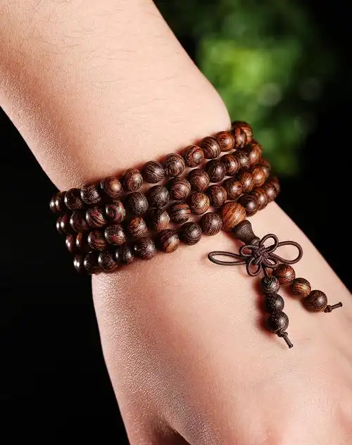 精品虎皮檀串珠手串108颗6mm