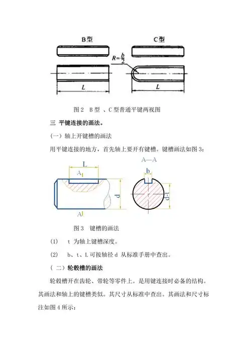 平键的标记和绘制